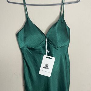 NWT XS Here Comes the Sun first green formal maxi dress